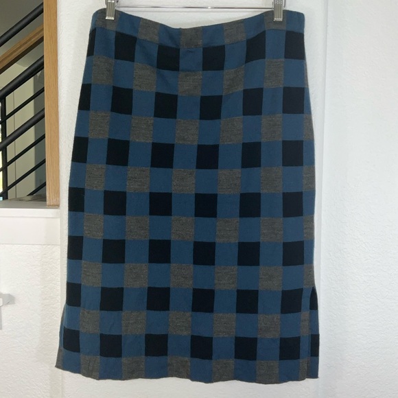 Halogen Dresses & Skirts - Halogen Blue and Black Plaid Knit Pencil Skirt